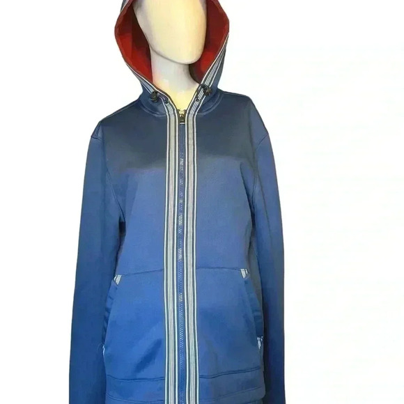 Michael Kors Track Jacket Men’s Size Medium Royal Blue Full Zip Up Hooded Size M - Picture 2 of 11